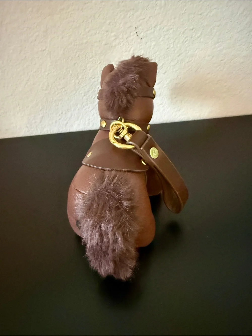 ✨ NWT Brown Faux Leather Mini Pony Bag Charm / Keychain ✨